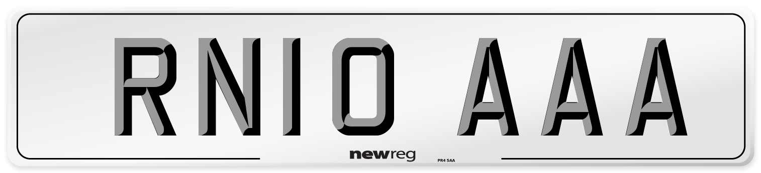 RN10 AAA Number Plate from New Reg